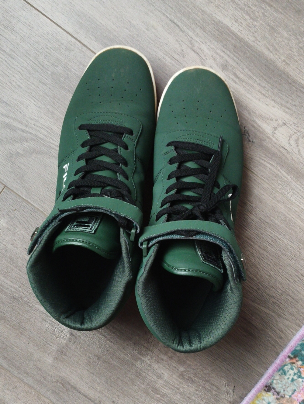 Fila Men's High-Top Sneakers in Dark Green and Black